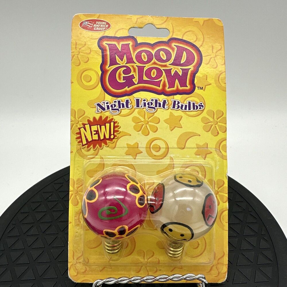 Vintage Rare Mood Glow Mini Bulbs Hippie Happy NEW
